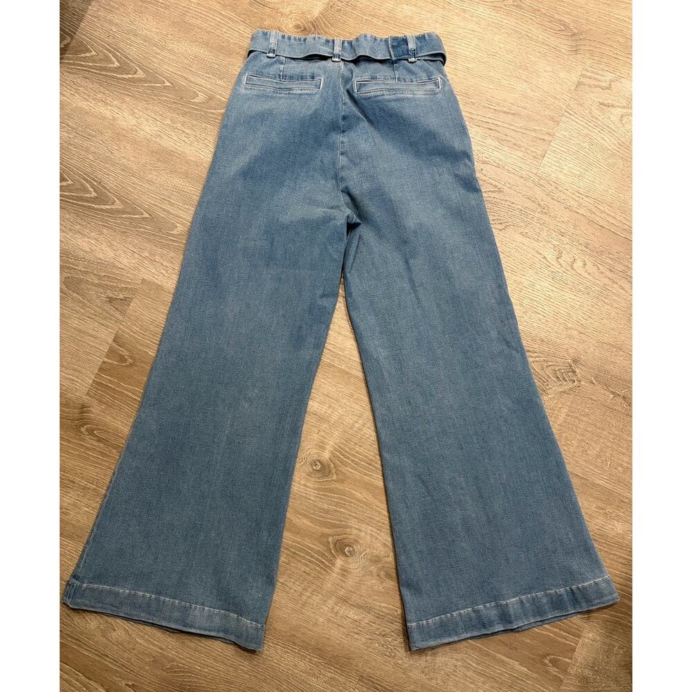 Frame Le Palazzo Belted Flare Wide Leg Pants Jeans in Danbury Blue Size 27 Retro - Picture 4 of 6